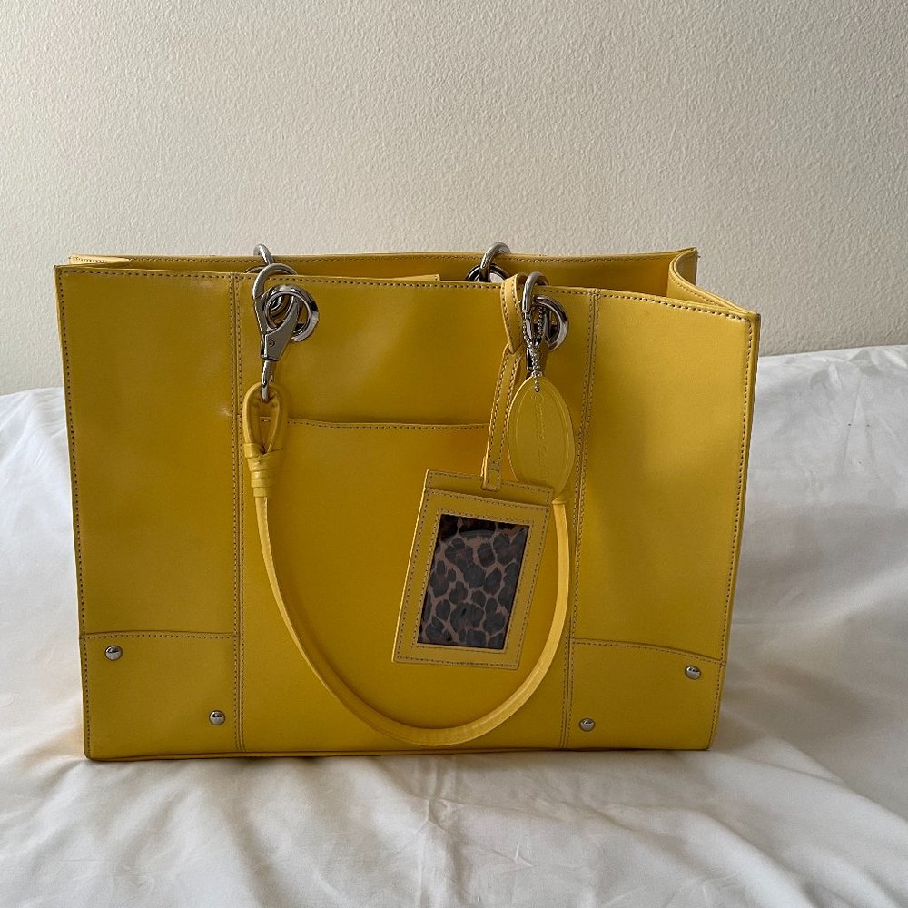 Wilson's Leather Genuine Leather Handbag, Yellow, Excellent condition. Free Ship